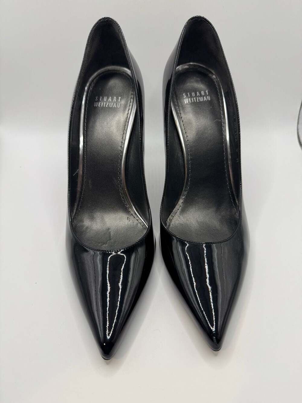 Stuart Weitzman Pumps Size 9 M Black Patent Leather Pointed Toe Heels